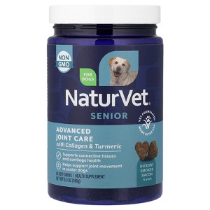 NaturVet Senior Advanced Joint Care, With Collagen & Turmeric, For Dogs, Hickory Smoked Bacon, 60 Soft Chews, 6.3 oz (180 g) - 1 of 4