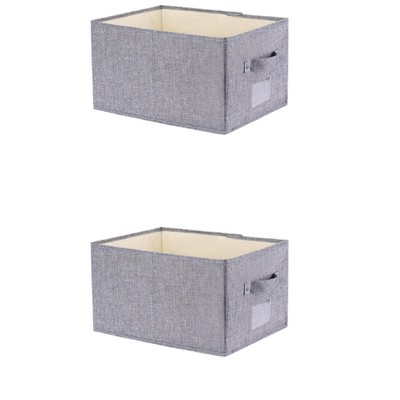 REGALWOVEN Fabric Foldable Closet Storage Bins with Handles 2 Pcs