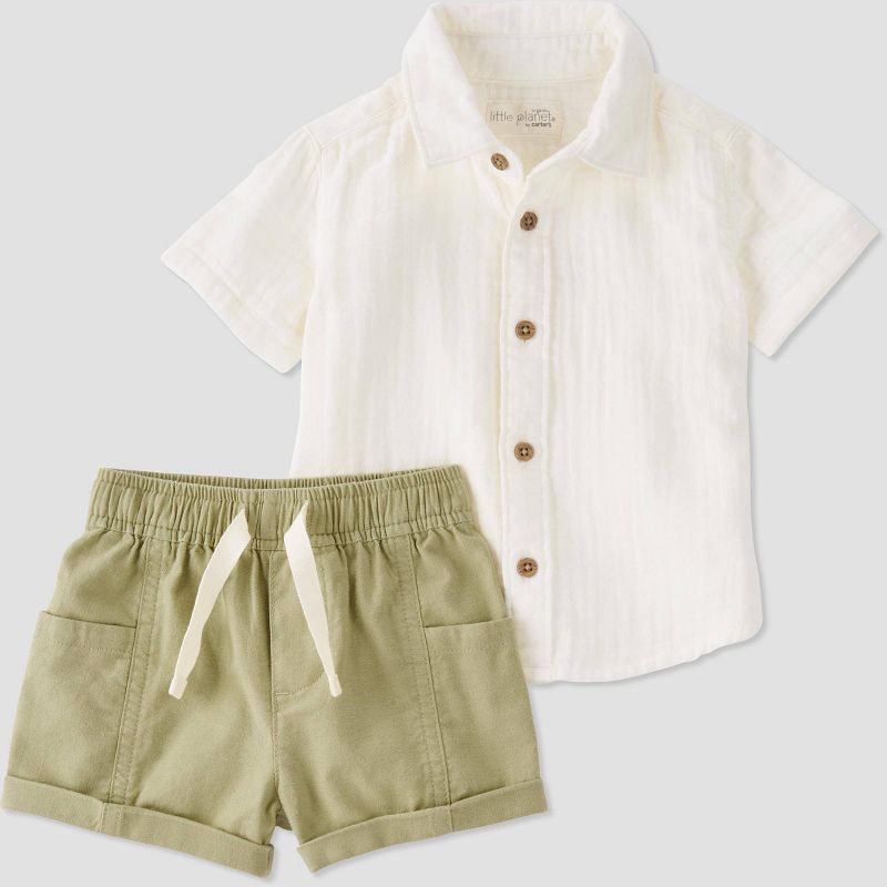 Little Planet by Carter's Organic Baby 2pc Top & Bottom Set, 1 of 7