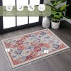 Okak Cream Floral Design Chenille Large Washable Area Rug for Living Room,Bedroom,All Size Indoor Non-slip Rug - 2 of 4