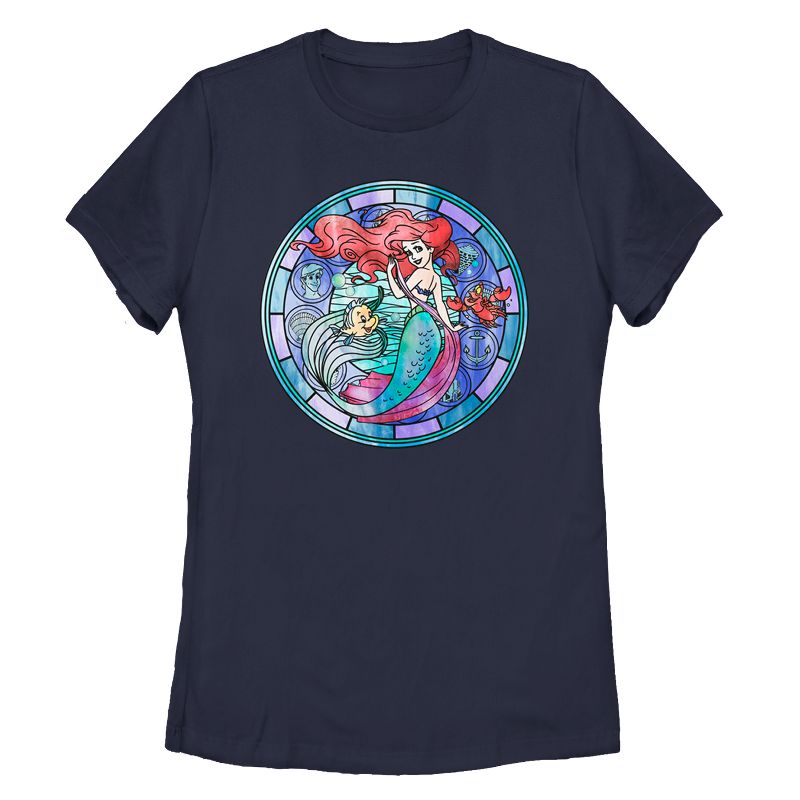 Women's The Little Mermaid Stained Glass T-Shirt, 1 of 5