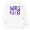 Haunted Nights Block Distressed - Youth Long Sleeve Graphic T-Shirt - 3 of 4