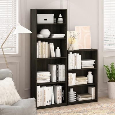 Espresso 3-Tier Adjustable Wood Shelf Bookcase
