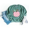 Simply Sage Market Women's Graphic Sweatshirt Checkered Apple Stars - 2 of 4