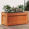 vidaXL Garden Planter Decorative Outdoor Flower Box - Solid Pine Wood, Wax Brown, Ideal for Patio/Balcony/Garden, 23.6" x 12.2" x 12.2" - 2 of 4