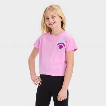Girls' Short Sleeve Applique Detail Boxy T-Shirt - Cat & Jack™