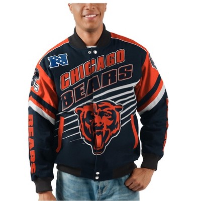 G-III Sports Mens Chicago Bears Varsity Jacket, Black, XX-Large