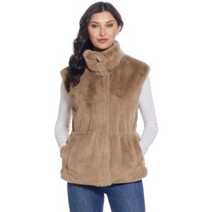 Weatherproof Women's Cinched Faux Fur Vest - 1 of 4