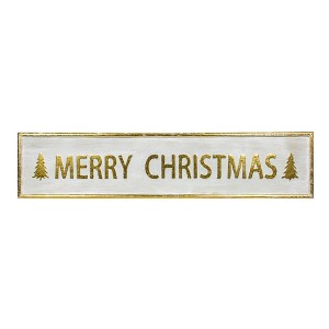 Northlight 48" Metallic Gold Merry Christmas Metal Wall Sign - 1 of 4