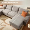 XIZZI Upholstered Sectional Sofa with Comfy Chaise Large Deep Seat, Minimalist Modular Couches Sleeper for Living Room Bedroom Apartment Lounge - 4 of 4