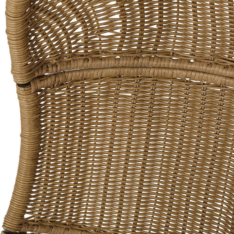 Ripley Outdoor Wicker Hanging Chair with Stand - Light Brown/Dark Gray - Christopher Knight Home, 6 of 10