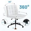 PDTEND Armless Office Chair with Wheels, Adjustable Height, Lumbar Support and 360° Swivel for Home or Study Room - 4 of 4