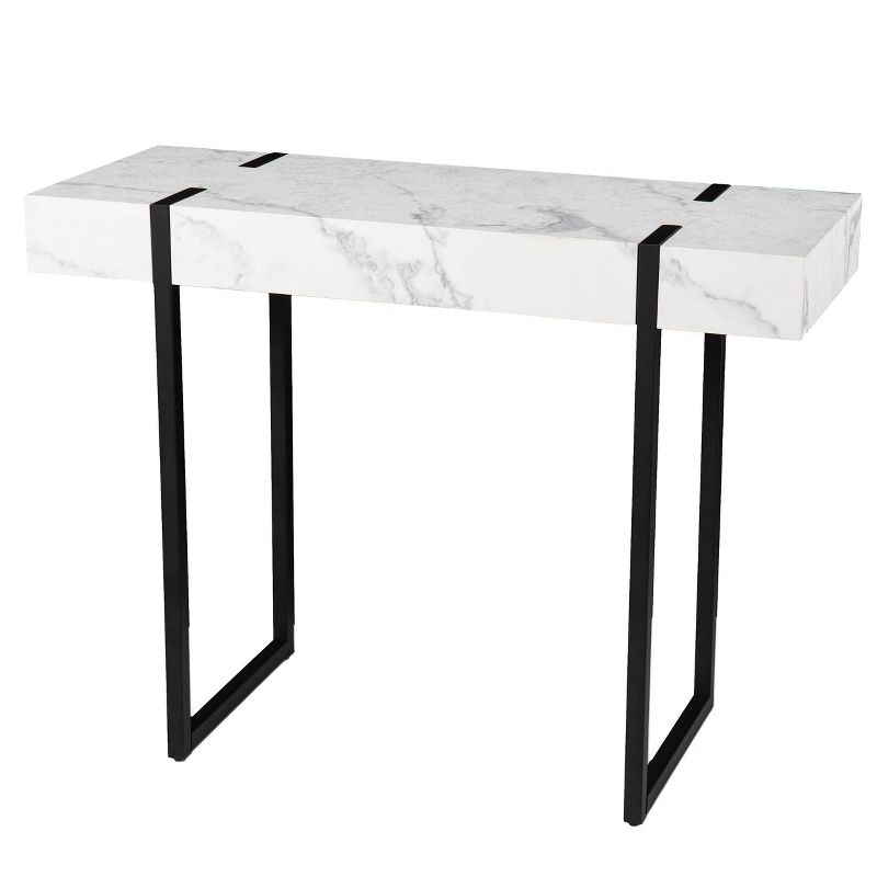Wennan Modern Faux Marble Console Table Black/White - Aiden Lane, 5 of 11