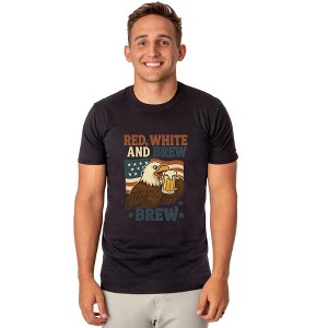Men's Red White and Brew 4th of July America Adult T-Shirt - 1 of 4
