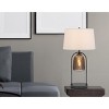 Cal Lighting 100W 3 way Midtown metal table lamp with glass shade and a 5W led Night light - 4 of 4