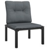 vidaXL Patio Chair with Cushions Black and Gray Poly Rattan - 2 of 4