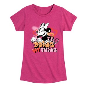 Girls' - Disney - Minnie Mouse Doing My Thing Fitted Short Sleeve Graphic T-Shirt - 1 of 4