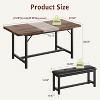 Nasitip 3-Piece Extendable Wooden Dining Set,Stretchable Table with 2 Upholstered Benches, Dining Table Set for 4-6, Space-Saving Retro Farmhouse Set - 3 of 4