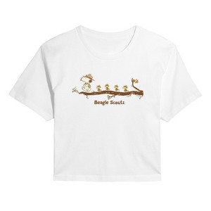 Women's - Peanuts - Beagle Scouts Cropped Graphic T-Shirt - 1 of 4