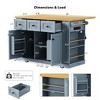 Rolling Kitchen Island, with Spice Rack, Towel Rack, Open Side Racks, Power Outlet and Storage Drawers, Multiple Design Styles and Color Combinations - 2 of 4