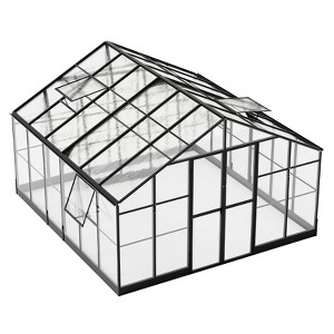 AMERLIFE 12x13.5x9 FT Polycarbonate Greenhouse with Quick Connector Fast Assembly, Swing 2 Doors - 1 of 4