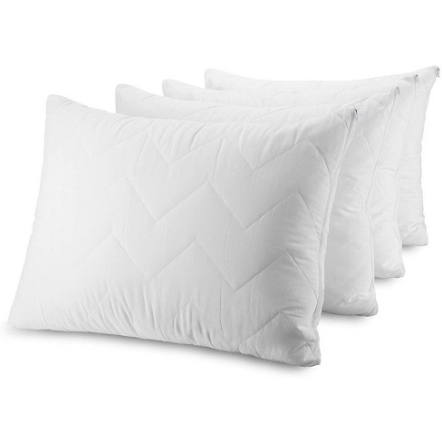 Waterguard Quilted Pillow Protector Cotton White Set Of 4 - Queen : Target