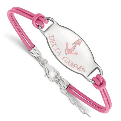 Black Bow Jewelry Sterling Silver Delta Gamma Greek Life Strand Bracelet 7 Inch