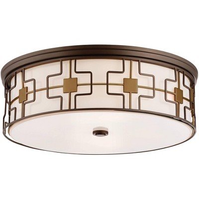 Minka Lavery Flush Mount 20"W Dark Brushed Bronze Drum LED Ceiling Light
