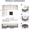 7Pcs PE Rattan Patio Conversation Set with Sectional Sofa & Coffee Table, Outdoor Furniture for Garden, Poolside, and Backyard, Grey/Grey - 3 of 4