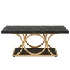 Resenkos Center Coffee Table, Living Room Table,Rectangle Coffee Table, 47.24" Center Table with Faux Marble Top,Faux Marble Black & Gold - 4 of 4