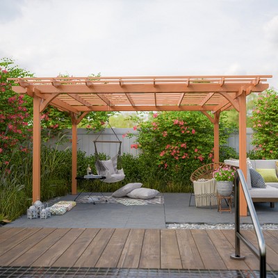 12x14FT Outdoor Wood Pergola,Wooden Patio Pergola Gazebo,Outdoor Gazebo,Outdoor Furniture -Maison Boucle