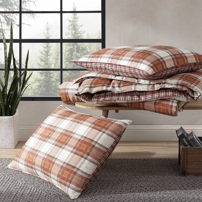 Full Red Plaid Reversible Down Alternative Comforter Set