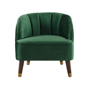Christopher Knight Home Vieiras Contemporary Barrel Club Chair with Wooden Legs, 28" x 28" - 1 of 4