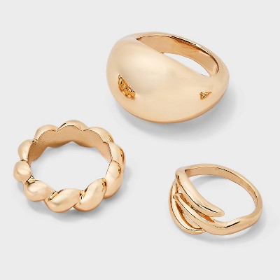 Twisted Ring Set 3pc - A New Day™ Gold
