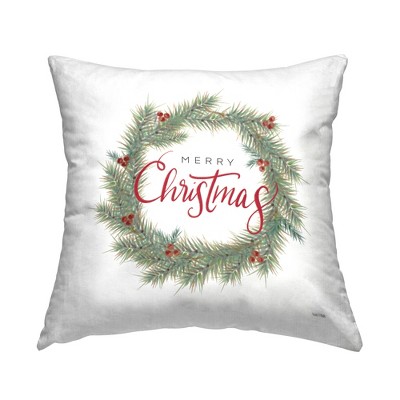 Stupell Industries Merry Christmas Holly Wreath