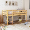 Bellemave Low Loft Bed with Ladder, Wood Loft Bed Twin Size for Adults, Kids and Young Teens, Wood Slat Support， Walnut - 3 of 4