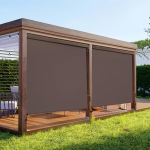Heynemo Outdoor Roller Shades for Patio with Aluminum Valance, 420GSM New Material Patio Shade with 95% UV Blockout, Outdoor Blinds - 1 of 4