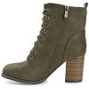 Journee Womens Baylor Lace Up Stacked Heel Booties - 2 of 4