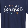 Women's - Instant Message - Teacher With Hearts Short Sleeve Graphic T-Shirt - 2 of 4