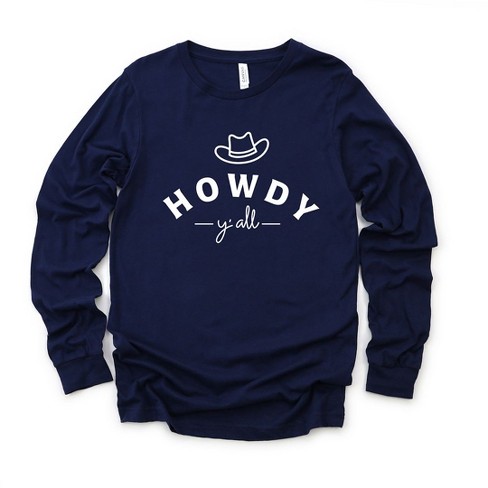 Simply Sage Market Women's Howdy Y'all Hat Long Sleeve Graphic Tee - image 1 of 2