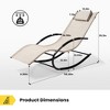 Pellebant Patio Outdoor Rocking Chair Curved Rocker Chaise Lounge Chair with Pillow - 3 of 4