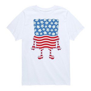 Boys' - SpongeBob SquarePants - Silhouette Stars Stripes Short Sleeve Graphic T-Shirt - 1 of 4