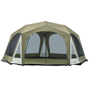 Outsunny Screen House Room 18 x 17 Ft Outdoor Camping Tent, 20 Person Canopy Tent with 8 Mesh Windows 2 Doors Portable Carry Bag for Fishing Hiking - 1 of 4