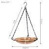 Sunnydaze Outdoor Hand-Hammered Hanging Bird Bath or Bird Feeder with Detachable Bowl and Hanging Chain - Copper - 17.5" - 4 of 4