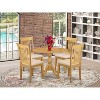 HomeStock 5-Piece Natural Oak Finish Solid Wood Top Dining table with 4 Chairs with Slat Back - 2 of 4