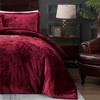 BAGOKIE 3 Pieces Crushed Velvet Bed in a Bag Comforter Set for All Season, - 4 of 4