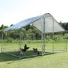 YOOCOZZ Metal Chicken Coop with Three Support Steel Wire Impregnated Plastic Net Cage-Silver - 3 of 4
