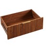 Gulches 2PCS 27.6'' Walnut 3-Drawer Chest of Drawers - Modern Curved Wave Nightstand, Wood Organizer for Bedroom/ Room (27.6''W x 15.8''D x 27.4''H) - 4 of 4