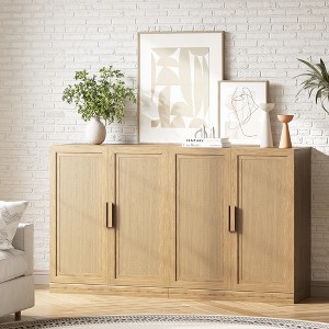 Dovelina Adjustable Hinges Cable Management! Black Sideboard Solves Storage Pain Points - 1 of 4