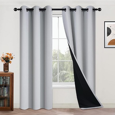 Yakamok Room Darkening Thermal Insulated Blackout Curtains for Bedroom (42Wx84L,Light Grey 2 Panels)